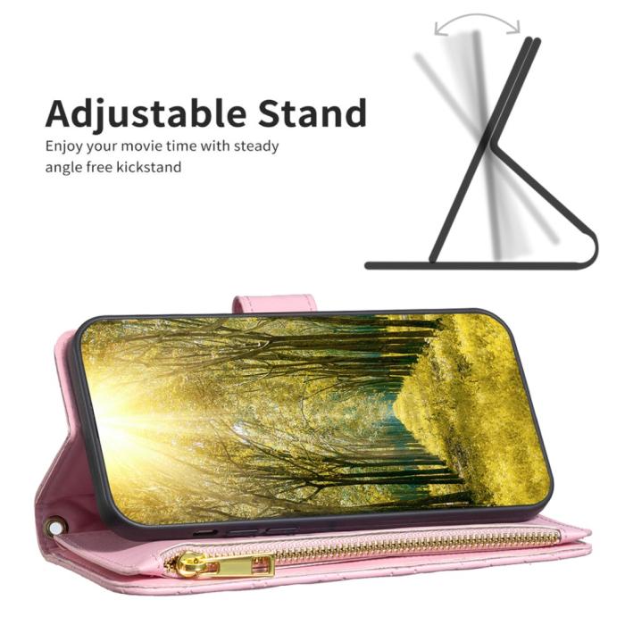 Bild 2, iPhone 16 Pro Max Fodral Diamond Multifunktionell Rosa