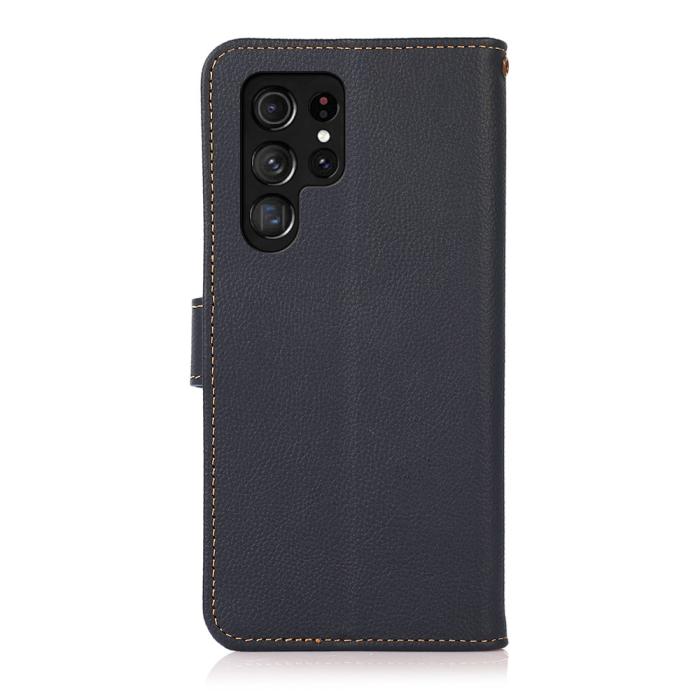Bild 3, KHAZNEH Samsung Galaxy S22 Ultra Fodral Äkta Läder Blå