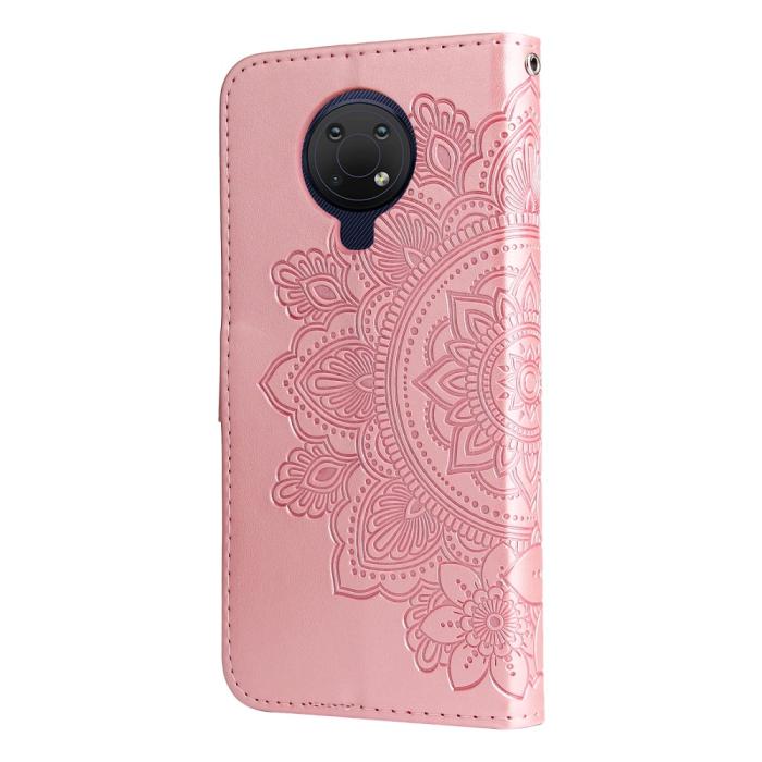 Bild 3, Nokia G10 / G20 Fodral Mandala Läder Roséguld