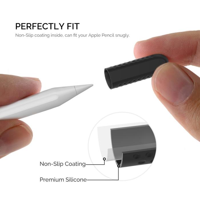 Bild 5, AHASTYLE 3-PACK Apple Pencil 1/2/Pro Spetsöverdrag Silikon Svart