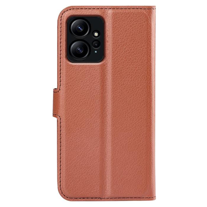 Bild 6, Xiaomi Redmi Note 12 4G Fodral Litchi Läder Brun