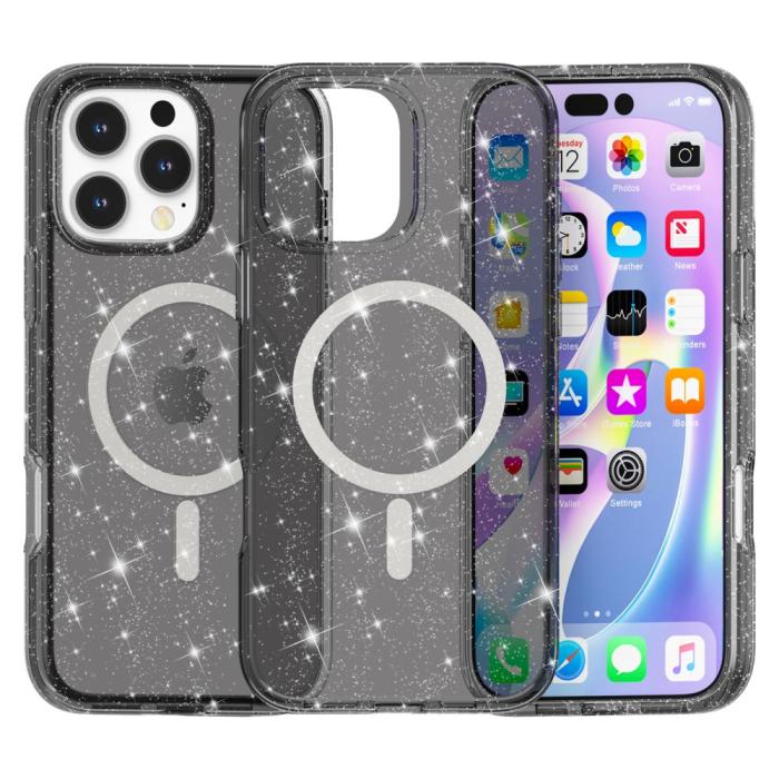 Bild 1, iPhone 16 Pro Skal MagSafe Glitter Svart