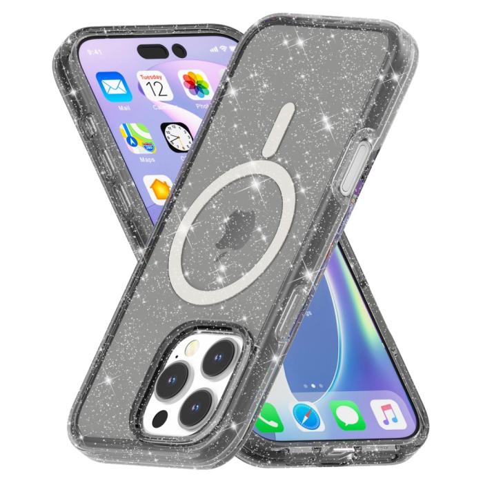 Bild 4, iPhone 16 Pro Skal MagSafe Glitter Svart
