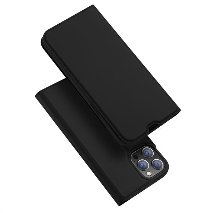 Bild 1, iPhone 13 Pro - DUX DUCIS Skin Pro Läder Fodral - Svart