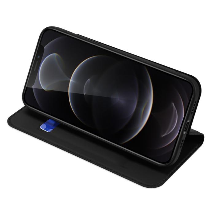 Bild 3, iPhone 13 Pro - DUX DUCIS Skin Pro Läder Fodral - Svart