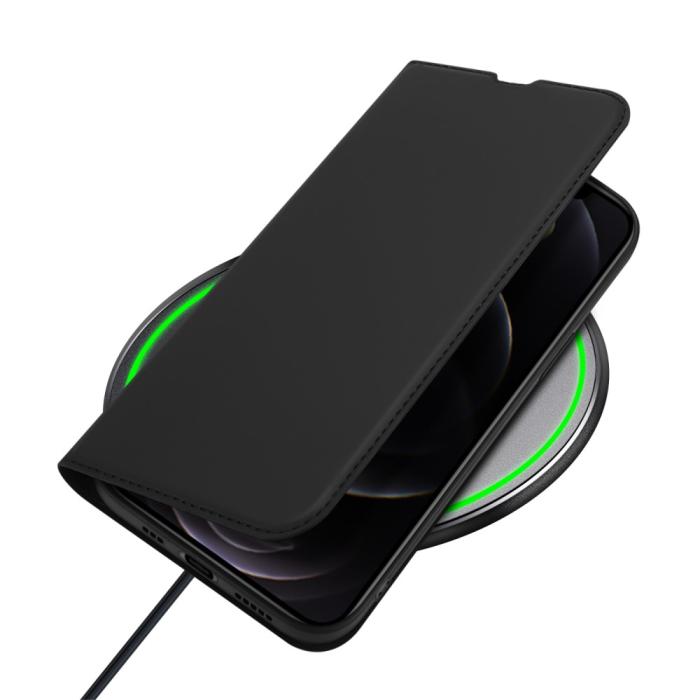 Bild 6, iPhone 13 Pro - DUX DUCIS Skin Pro Läder Fodral - Svart