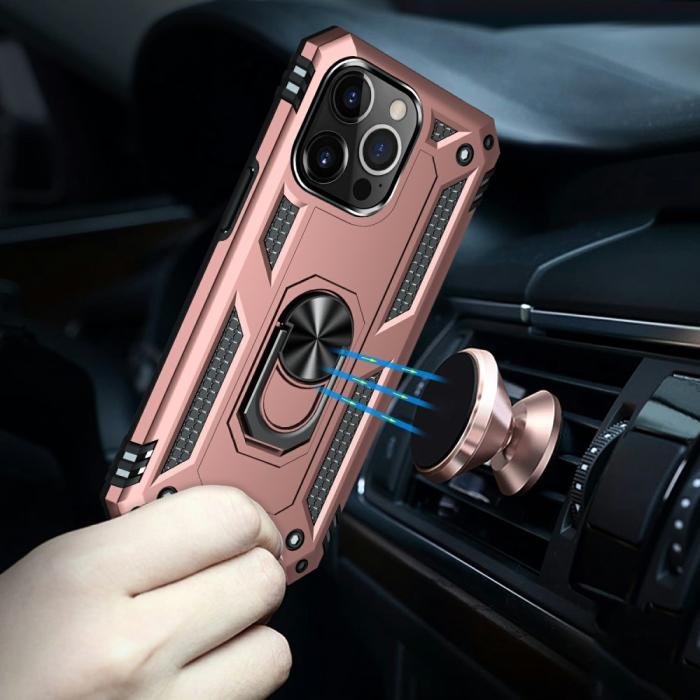 Bild 3, iPhone 13 Pro - Hybrid Ring Skal - Roséguld