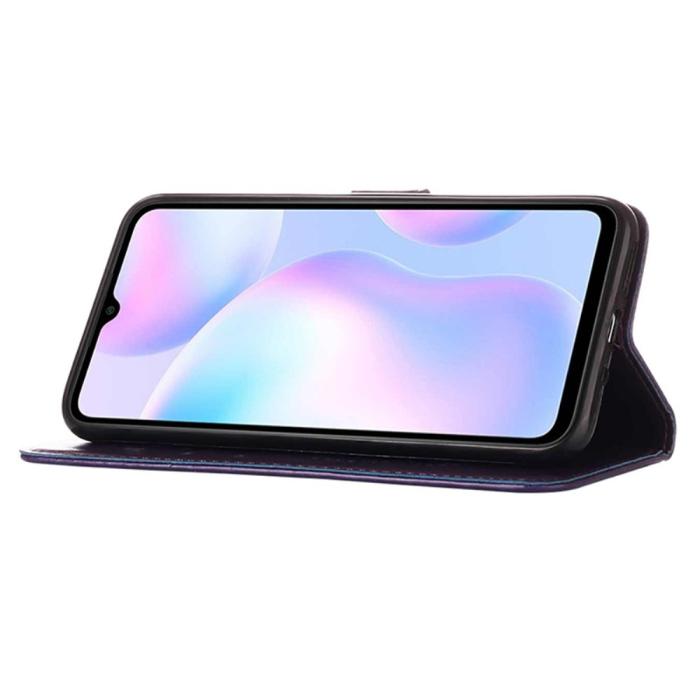 Bild 5, Xiaomi Redmi 9A / 9AT Fodral Butterfly Lila