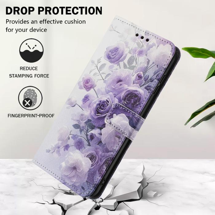 Bild 6, Honor X5c Plus Fodral Med Tryck Lila Rosor