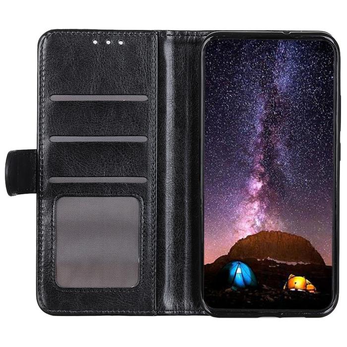 Bild 2, Google Pixel 10/10 Pro / 9/9 Pro Fodral Crazy Horse Läder Svart