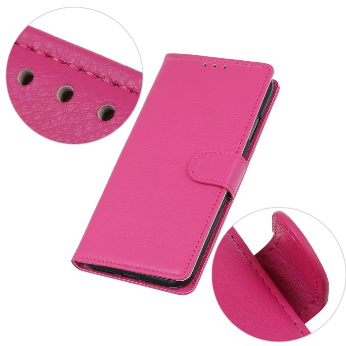 Bild 5, Motorola Edge 70 Fodral Litchi Läder Rosa