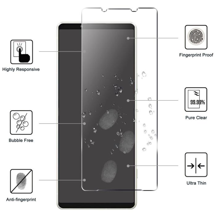 Bild 2, Sony Xperia 1 V Skärmskydd Härdat Glas Transparent