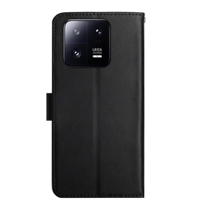 Bild 3, Xiaomi 13 5G Fodral Äkta Läder Nappa Textur Svart