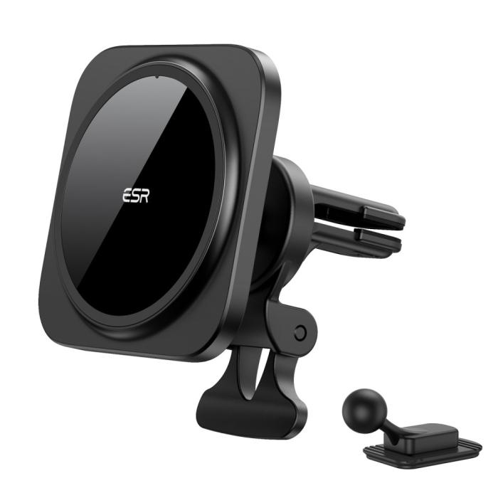Bild 2, ESR Magnetisk MagSafe HaloLock Billaddare Ventilation Svart
