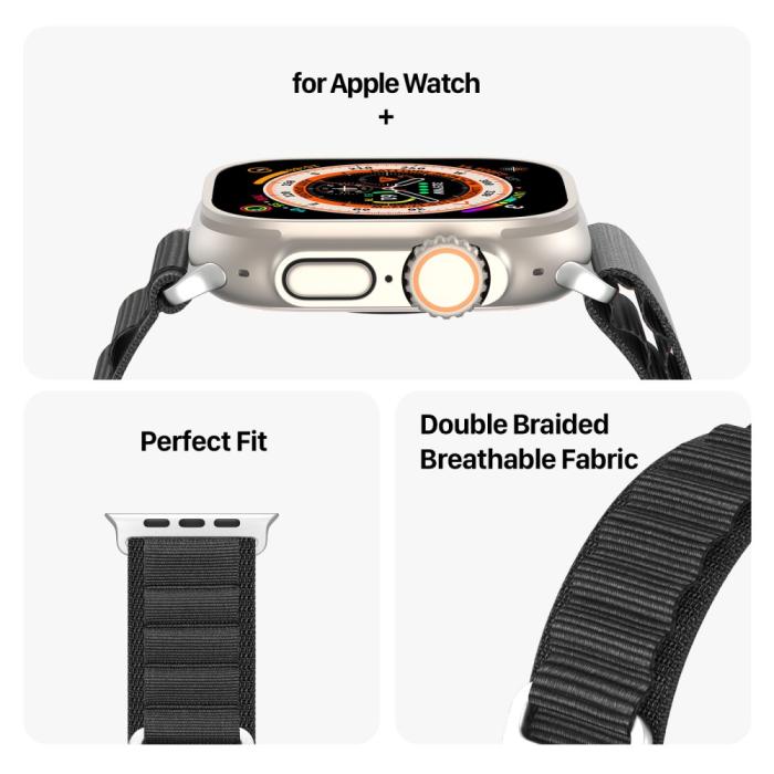 Bild 4, DUX DUCIS Apple Watch 42/44/45/49 mm Armband Polyester Pro