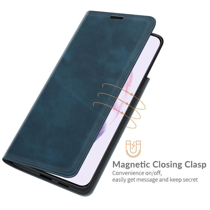 Bild 6, Samsung Galaxy S22 Plus Fodral Flip Silkeslent Blå