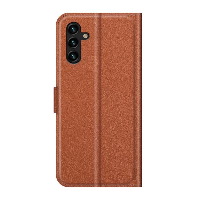 Bild 3, Samsung Galaxy A04s / A13 5G Fodral Litchi Läder Brun
