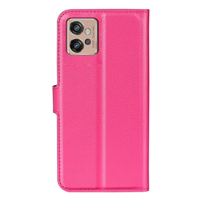 Bild 6, Motorola Moto G32 Fodral Litchi Läder Rosa