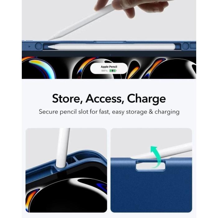 Bild 3, ESR iPad Pro 11 2025/2024 Fodral Flip Hybrid Navy Blue