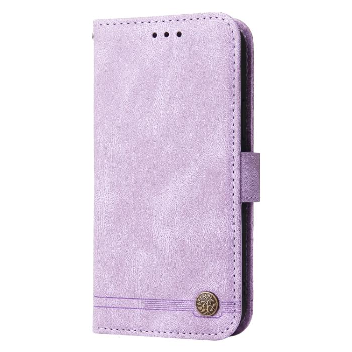 Bild 2, iPhone 15 Pro Fodral Skin Feel Läder Lila