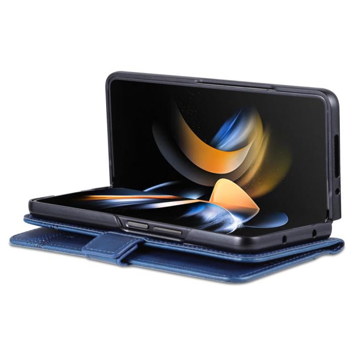Bild 3, AZNS Galaxy Z Fold 5 Fodral PU-Läder Blå