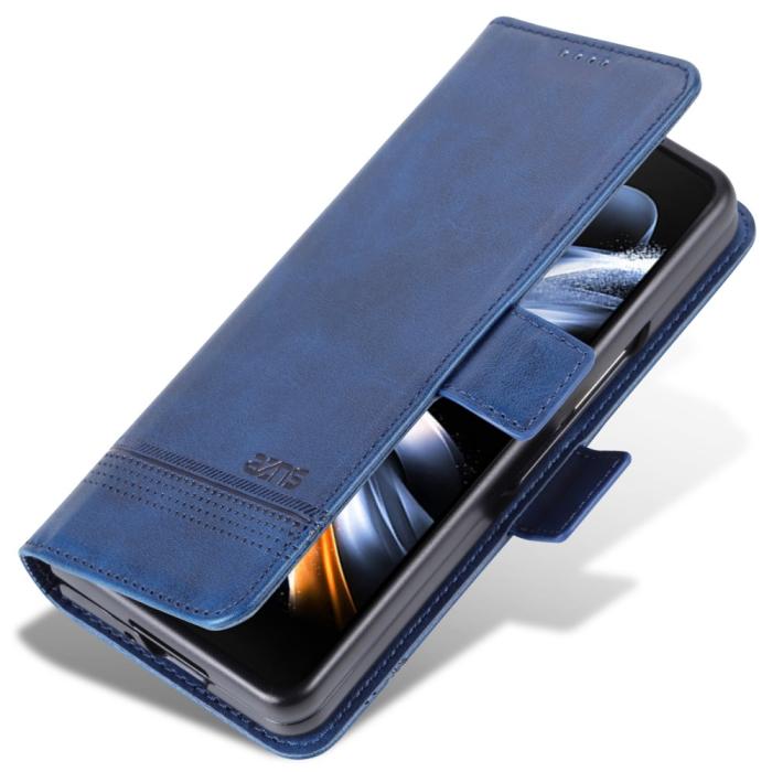 Bild 6, AZNS Galaxy Z Fold 5 Fodral PU-Läder Blå