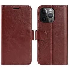 iPhone 15 Pro Plånboksfodral Läder Brun