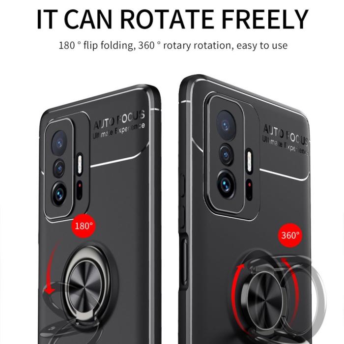 Bild 3, Xiaomi 11T / 11T Pro Skal Ring Svart/Röd