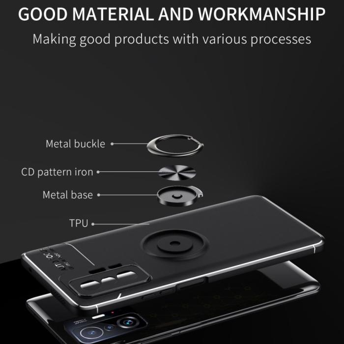Bild 4, Xiaomi 11T / 11T Pro Skal Ring Svart/Röd