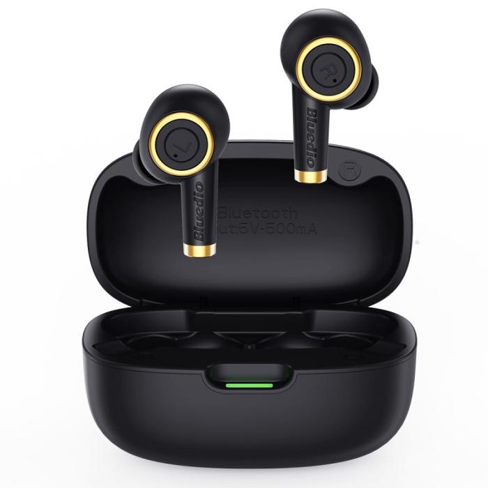 Bild 1, BLUEDIO Trådlösa Bluetooth In-Ear Hörlurar - Svart/Guld