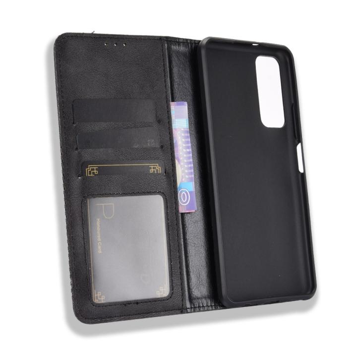 Bild 3, Huawei P Smart (2021) - Retro Flip Fodral - Svart