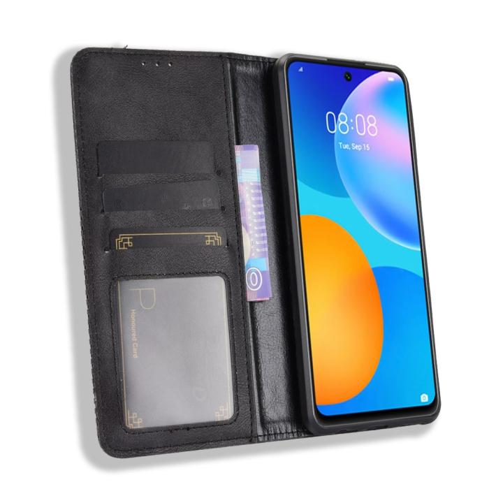 Bild 4, Huawei P Smart (2021) - Retro Flip Fodral - Svart