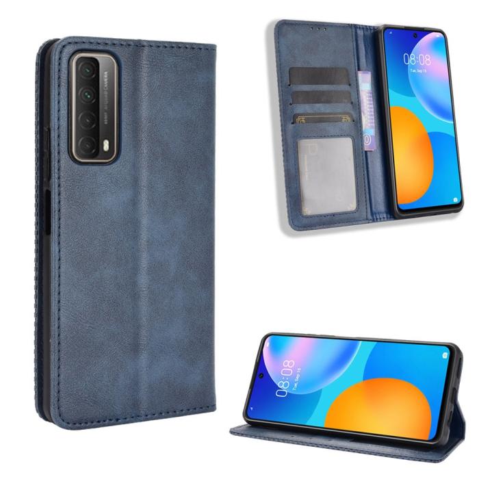 Bild 1, Huawei P Smart (2021) - Retro Flip Fodral - Blå