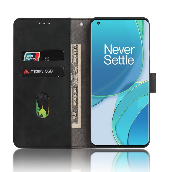 Bild 5, OnePlus 9 - Silkeslent Läder Fodral - Svart