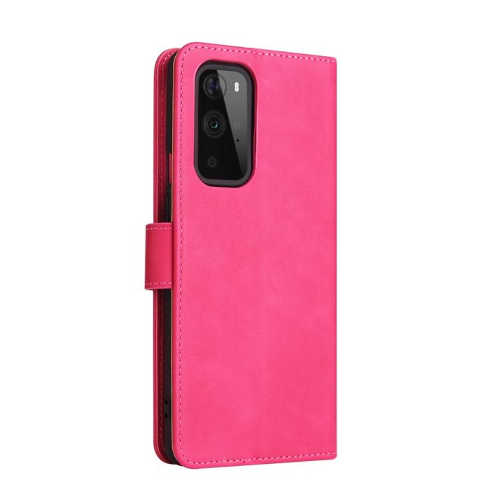 Bild 4, OnePlus 9 - Silkeslent Läder Fodral - Rosa