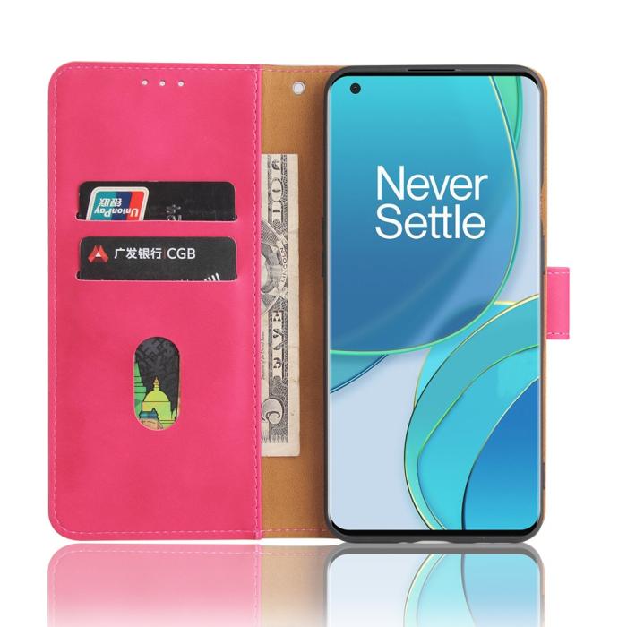 Bild 5, OnePlus 9 - Silkeslent Läder Fodral - Rosa