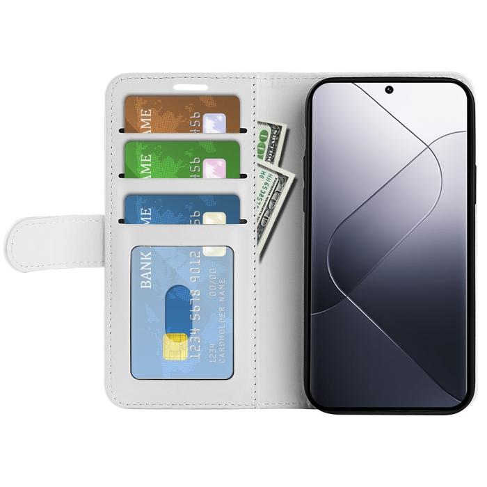 Bild 2, Xiaomi 14 Fodral Crazy Horse Läder Vit