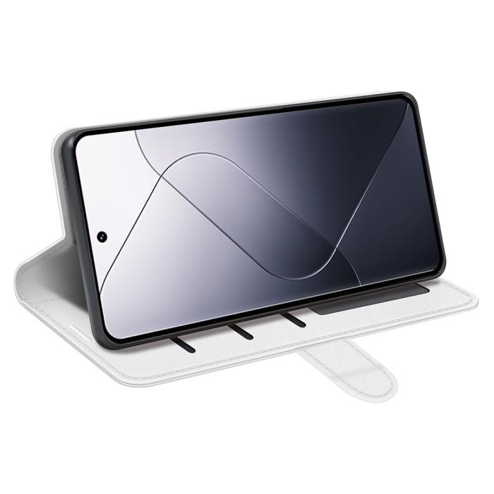 Bild 3, Xiaomi 14 Fodral Crazy Horse Läder Vit