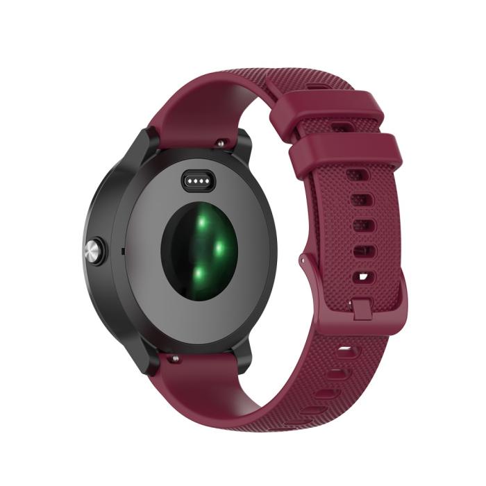 Bild 2, Silikon Armband För Smartwatch - Vinröd (20mm)