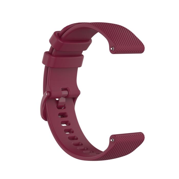 Bild 3, Silikon Armband För Smartwatch - Vinröd (20mm)