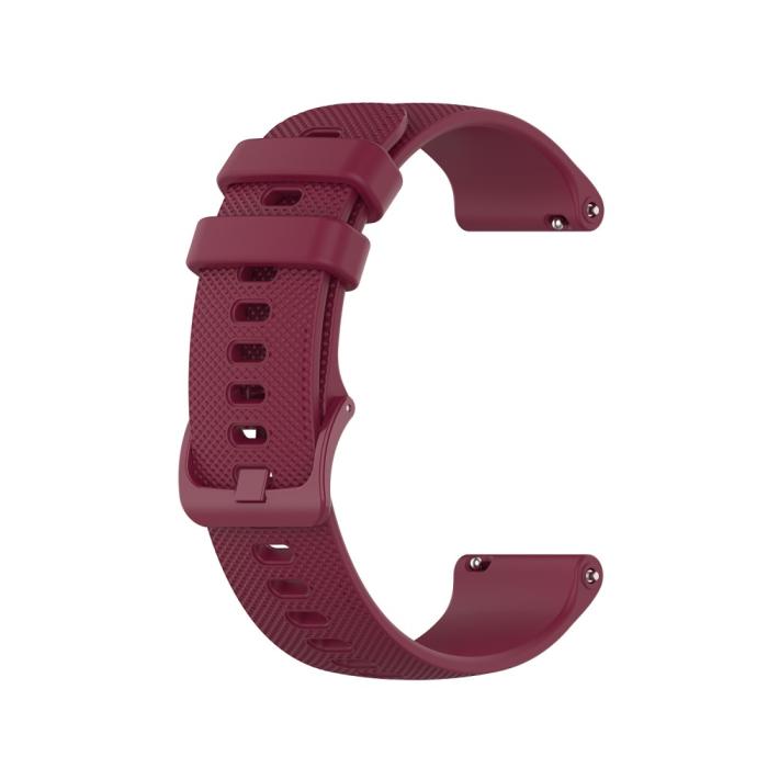 Bild 4, Silikon Armband För Smartwatch - Vinröd (20mm)