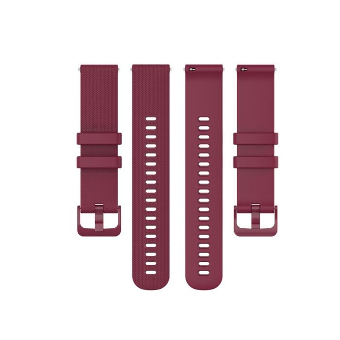 Bild 5, Silikon Armband För Smartwatch - Vinröd (20mm)