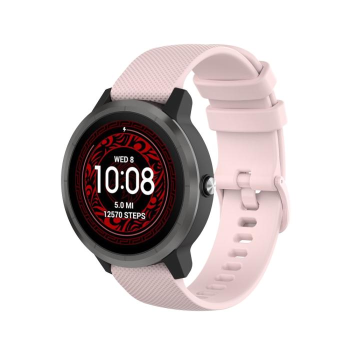 Bild 1, Silikon Armband För Smartwatch - Ljus Rosa (20mm)