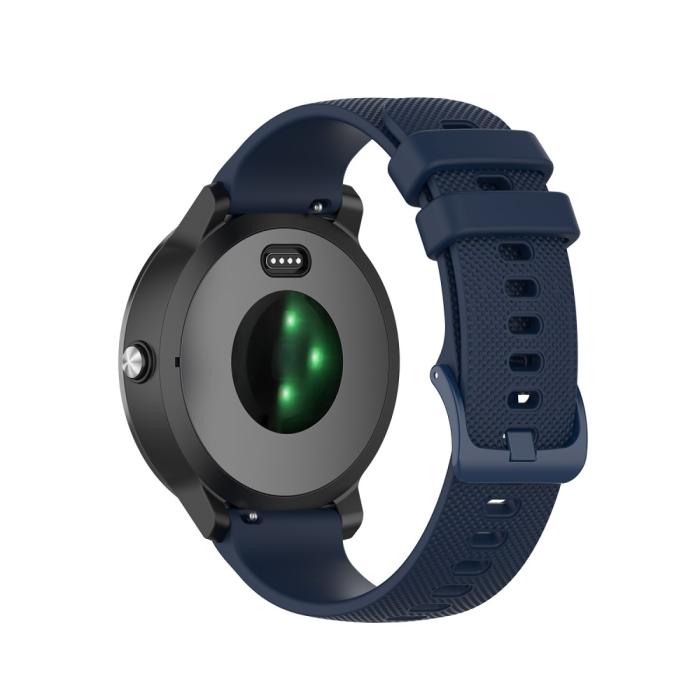 Bild 2, Silikon Armband För Smartwatch - Mörk Blå (20mm)