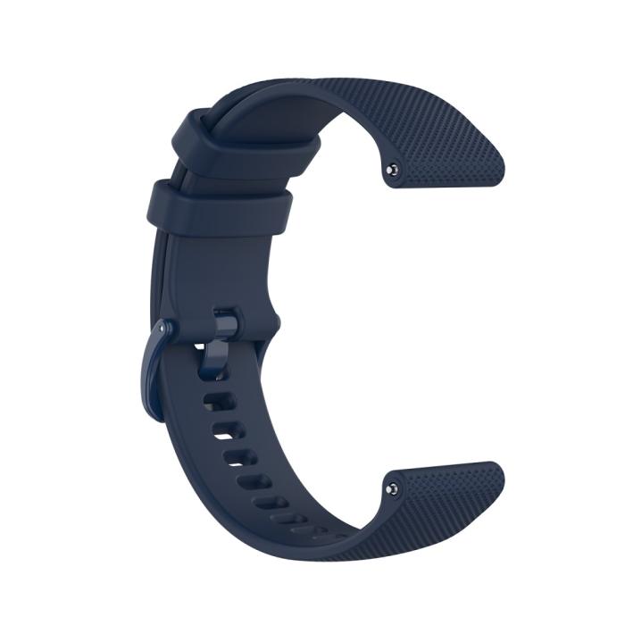 Bild 3, Silikon Armband För Smartwatch - Mörk Blå (20mm)