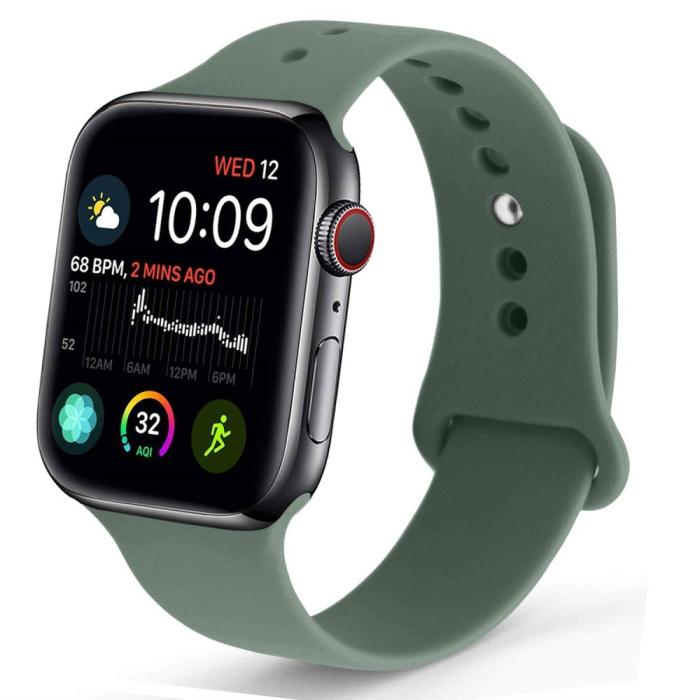 Bild 1, Silikon Armband Apple Watch 42/44/45/49 mm Mörk Grön
