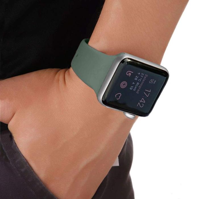 Bild 5, Silikon Armband Apple Watch 42/44/45/49 mm Mörk Grön