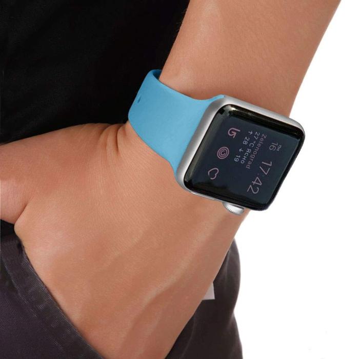 Bild 3, Silikon Armband Apple Watch 42/44/45/49 mm Blå