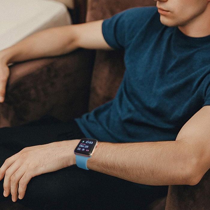 Bild 5, Silikon Armband Apple Watch 42/44/45/49 mm Blå