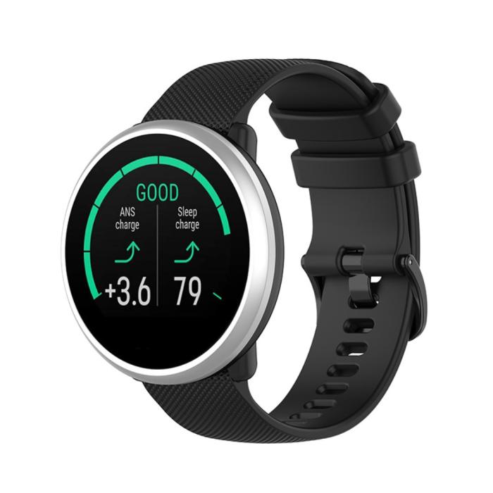 Bild 5, Silikon Armband För Smartwatch - Svart (20 mm)